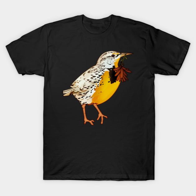 Meadowlark and Prairie Fire T-Shirt by CloverCow